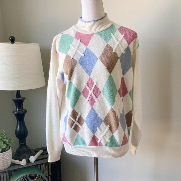 Pastel argyle sweater - Picture 2 of 3